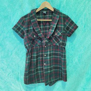 UR empire waist flannel button down shirt Size M/L